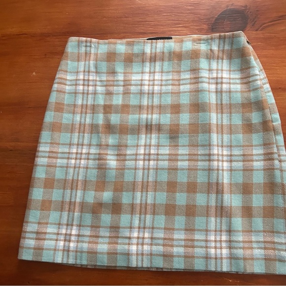 TALBOTS Candied Blue Multi Charming Plaid Wool Blend Skirt 10P Classic Winter - Picture 2 of 11